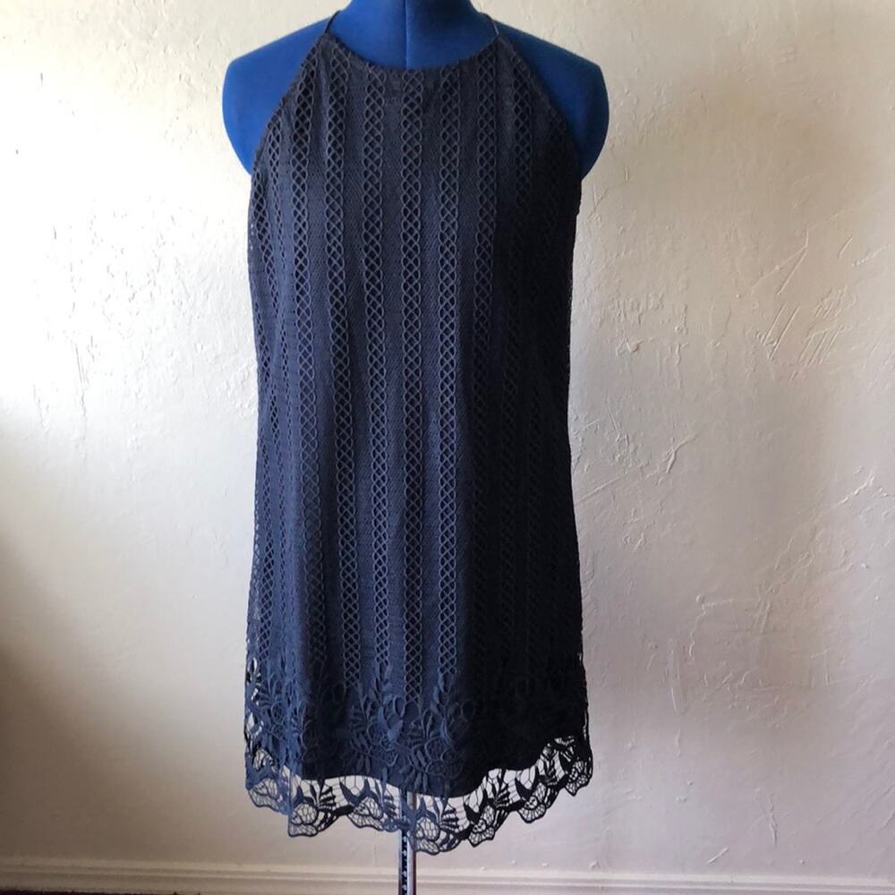 NWT Navy High Neck Lace Dress